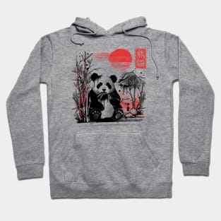 Panda red sun Hoodie